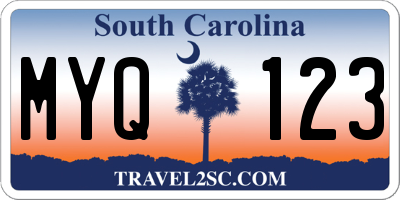 SC license plate MYQ123