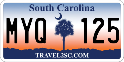 SC license plate MYQ125