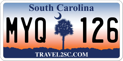SC license plate MYQ126