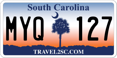 SC license plate MYQ127
