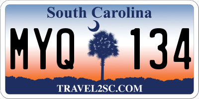 SC license plate MYQ134