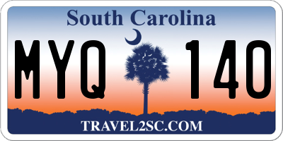 SC license plate MYQ140