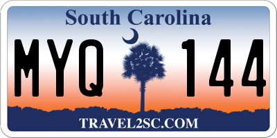 SC license plate MYQ144