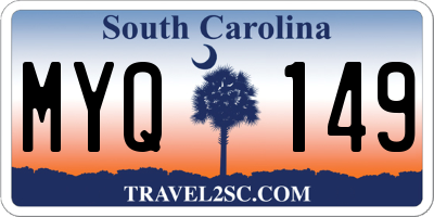 SC license plate MYQ149