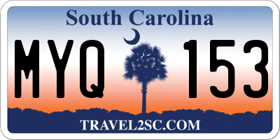 SC license plate MYQ153