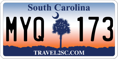 SC license plate MYQ173