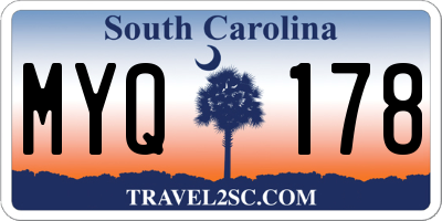 SC license plate MYQ178