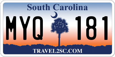 SC license plate MYQ181