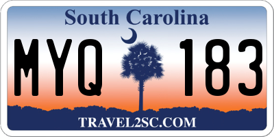 SC license plate MYQ183