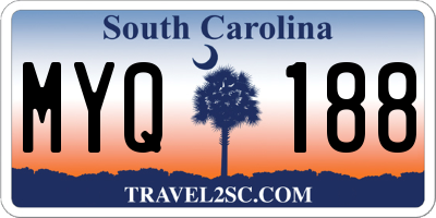 SC license plate MYQ188