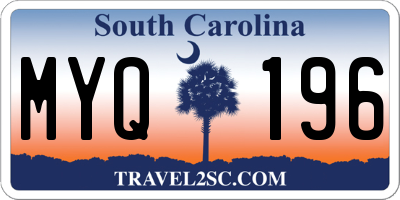SC license plate MYQ196