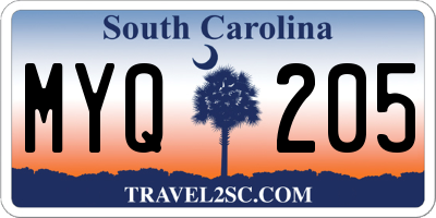 SC license plate MYQ205