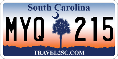 SC license plate MYQ215