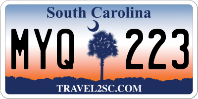 SC license plate MYQ223