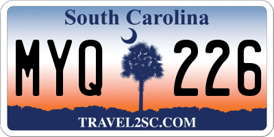 SC license plate MYQ226