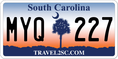 SC license plate MYQ227