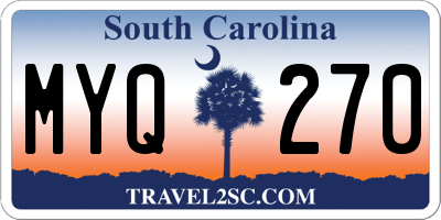 SC license plate MYQ270