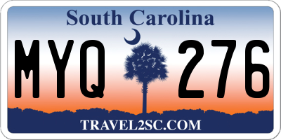 SC license plate MYQ276
