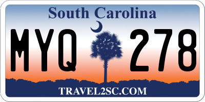 SC license plate MYQ278