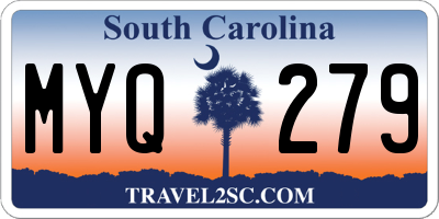 SC license plate MYQ279