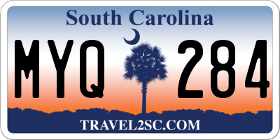SC license plate MYQ284