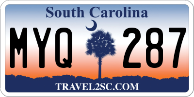 SC license plate MYQ287