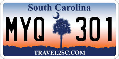 SC license plate MYQ301