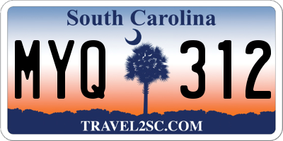 SC license plate MYQ312