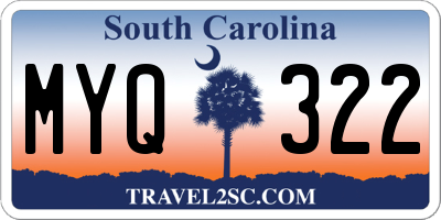 SC license plate MYQ322