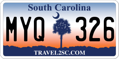 SC license plate MYQ326