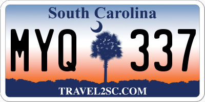 SC license plate MYQ337