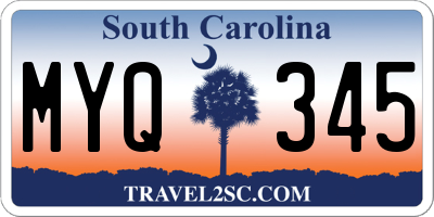 SC license plate MYQ345