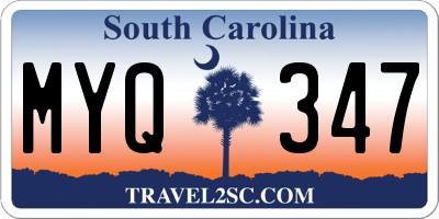 SC license plate MYQ347