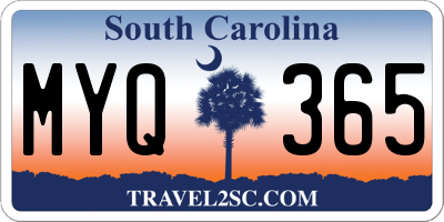 SC license plate MYQ365