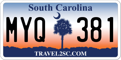 SC license plate MYQ381