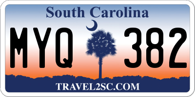 SC license plate MYQ382