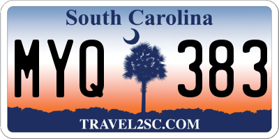 SC license plate MYQ383