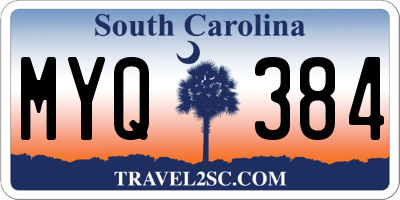 SC license plate MYQ384