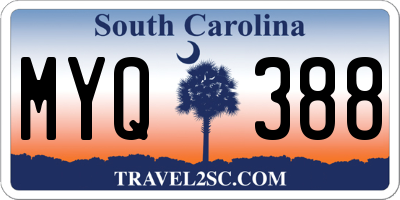 SC license plate MYQ388