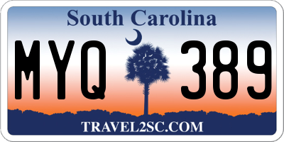 SC license plate MYQ389