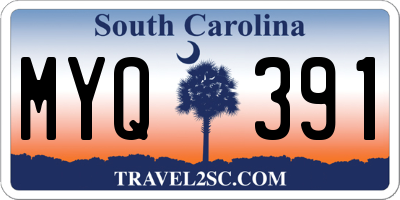 SC license plate MYQ391