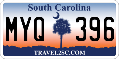SC license plate MYQ396