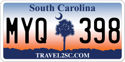 SC license plate MYQ398