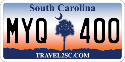 SC license plate MYQ400