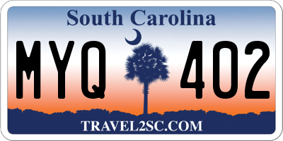 SC license plate MYQ402