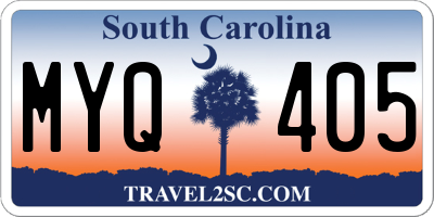 SC license plate MYQ405