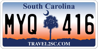 SC license plate MYQ416