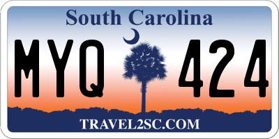 SC license plate MYQ424