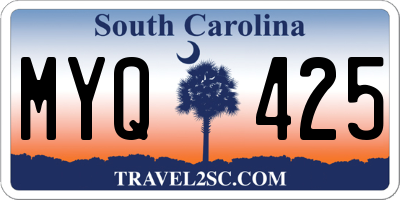 SC license plate MYQ425