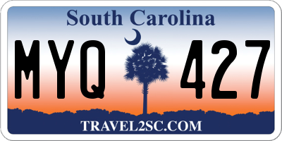 SC license plate MYQ427